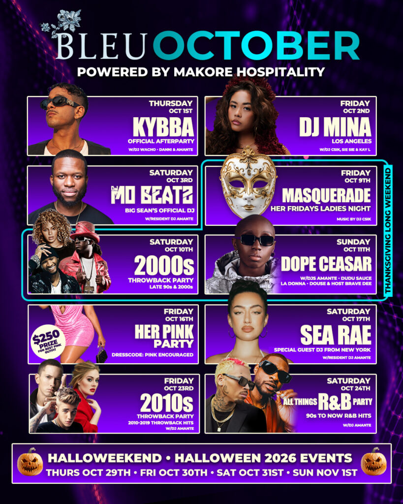BLEU OCTOBER CALENDAR